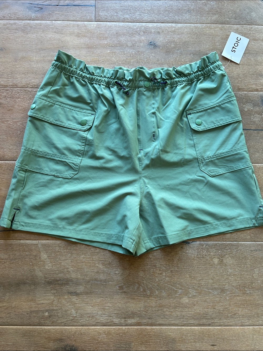 Stoic Women's Olive Utility Cargo Shorts with Drawstring Waist